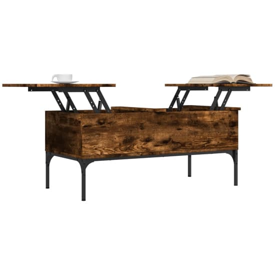 Ramsey Wooden Coffee Table With Metal Frame In Smoked Oak_3