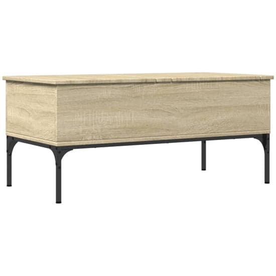 Ramsey Wooden Coffee Table With Metal Frame In Sonoma Oak_2