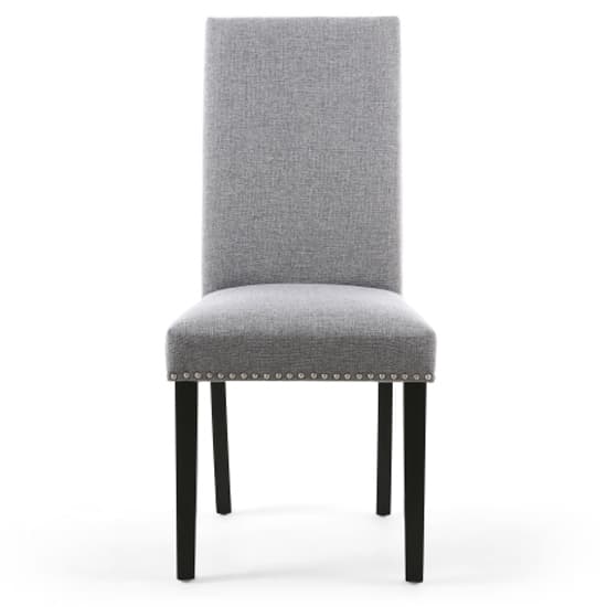 Rabat Silver Grey Linen Dining Chairs And Black Legs In Pair_3