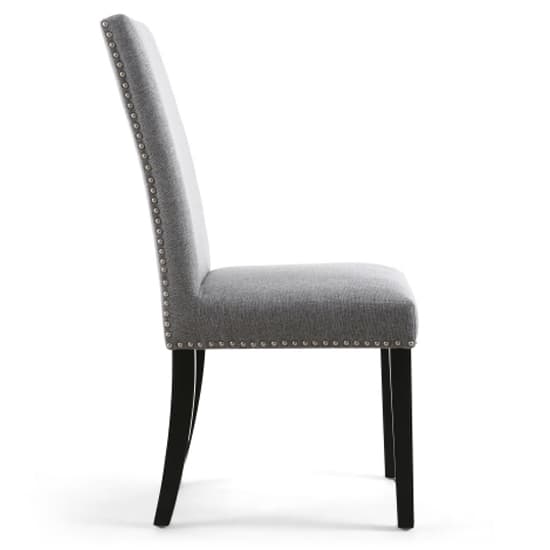 Rabat Silver Grey Linen Dining Chairs And Black Legs In Pair_4