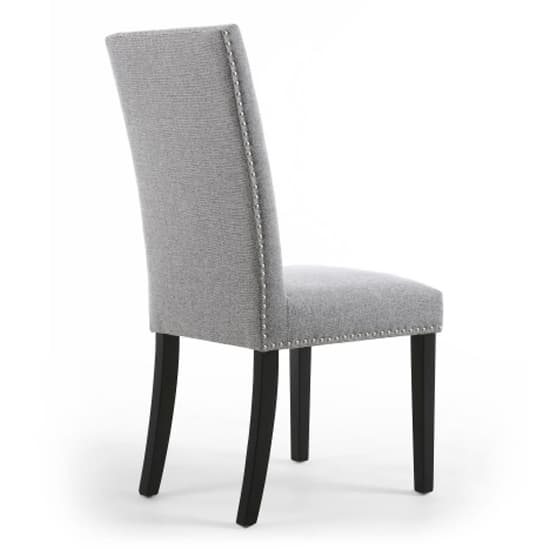 Rabat Silver Grey Linen Dining Chairs And Black Legs In Pair_5