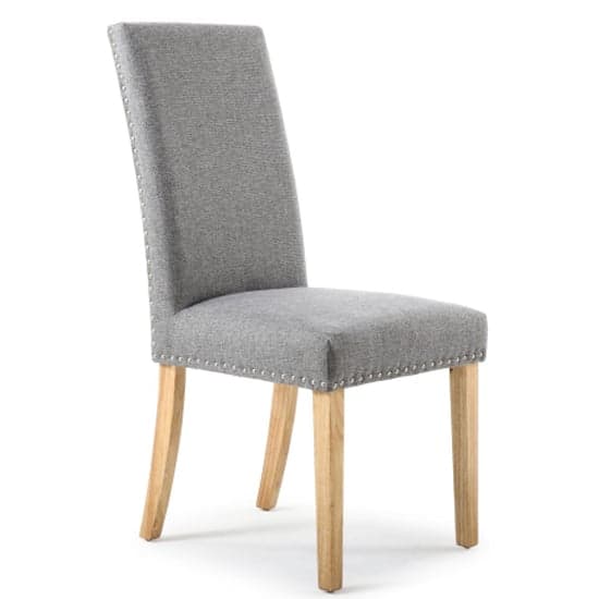 Rabat Silver Grey Linen Dining Chairs And Natural Leg In Pair_2