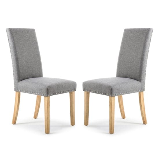 Rabat Silver Grey Linen Dining Chairs And Natural Leg In Pair_1