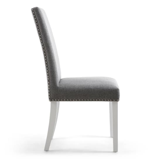 Rabat Silver Grey Linen Dining Chairs And White Legs In Pair_4