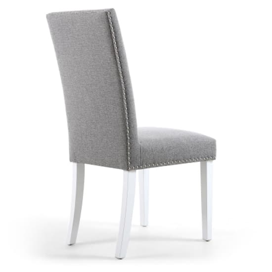 Rabat Silver Grey Linen Dining Chairs And White Legs In Pair_5