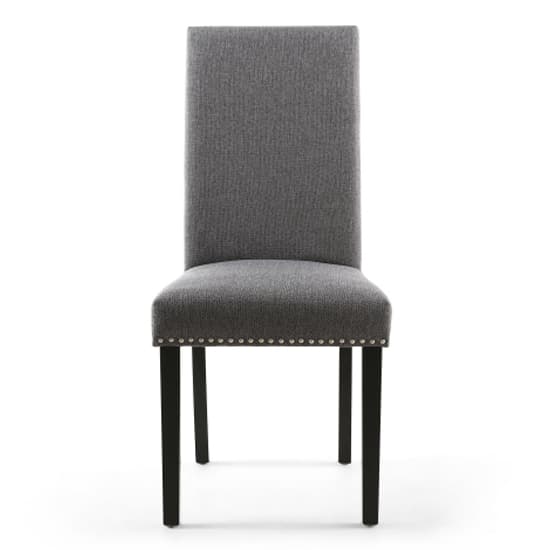 Rabat Steel Grey Linen Dining Chairs And Black Legs In Pair_3