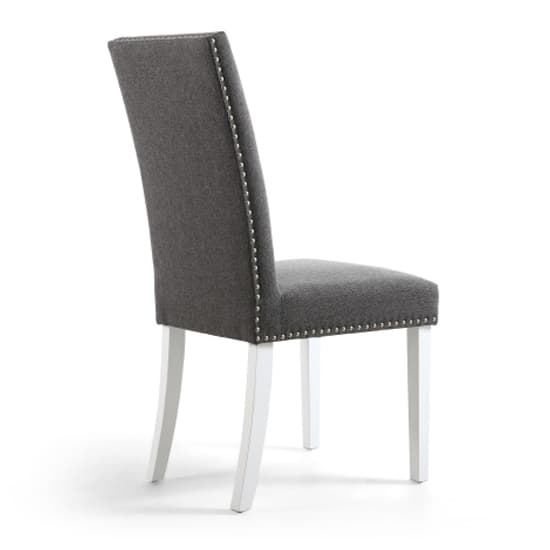 Rabat Steel Grey Linen Dining Chairs And White Legs In Pair_5