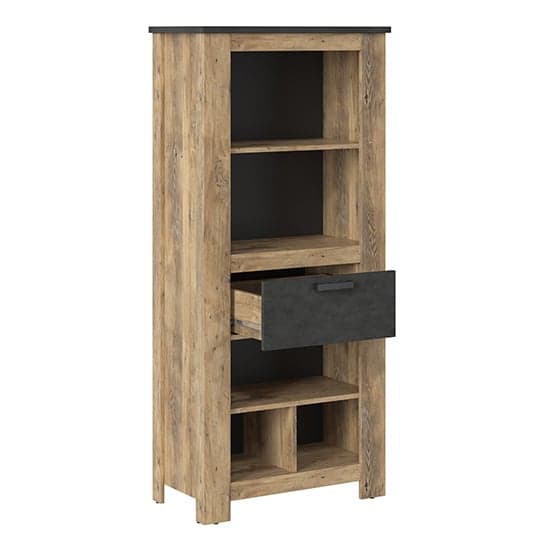 Rapilla 1 Drawer Bookcase In Chestnut And Matera Grey_2
