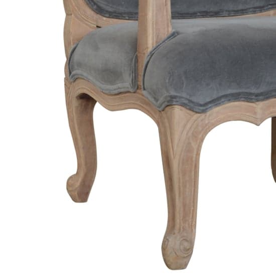 Rarer Velvet French Style Accent Chair In Grey And Sunbleach_3