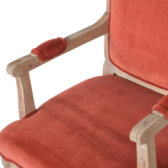 Rarer Velvet French Style Accent Chair In Rust And Sunbleach_3