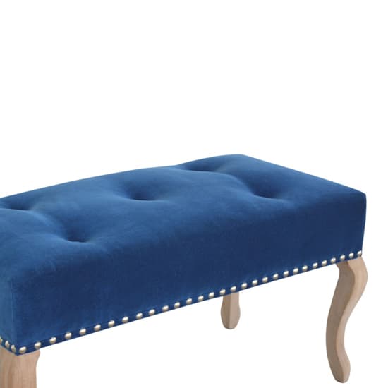 Rarer Velvet French Style Hallway Bench In Blue And Sunbleach_3