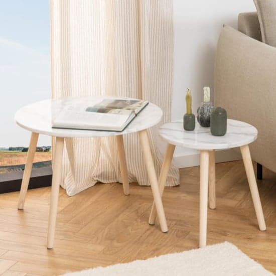 Ravello Marble Side Table Round In Guangxi White_4