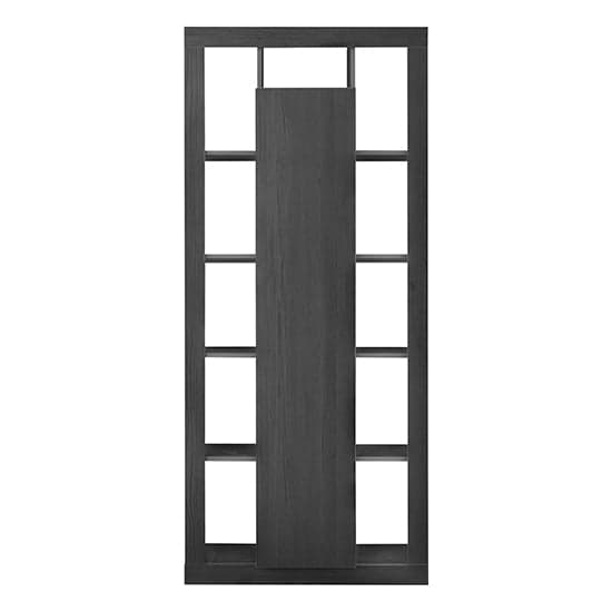 Raya Wooden Bookcase With 1 Door In Black Ash_3