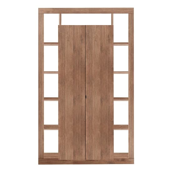 Raya Wooden Bookcase With 2 Doors In Mercury_3