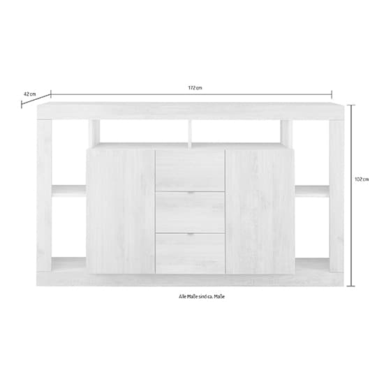 Raya Wooden Sideboard With 2 Doors 3 Drawers In Mercury_4
