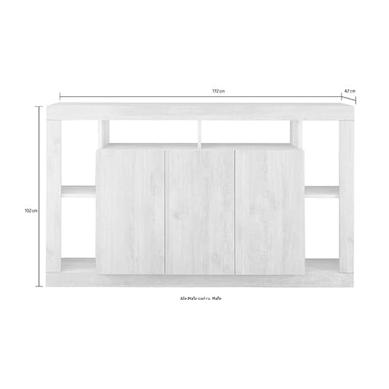 Raya Wooden Sideboard With 3 Doors In Mercury_4