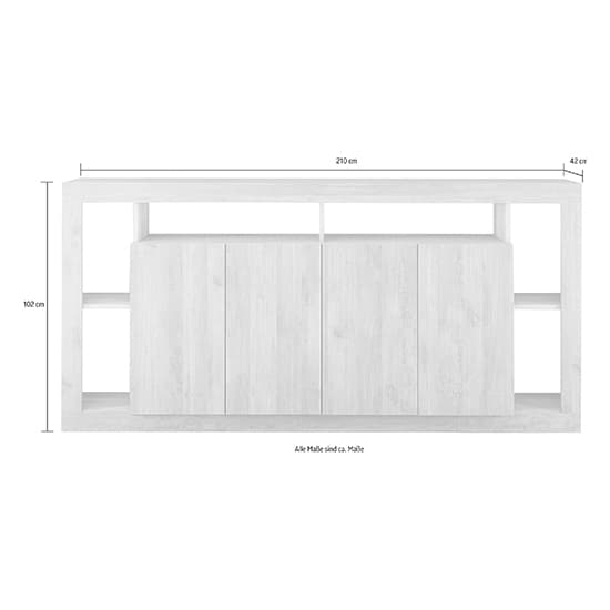 Raya Wooden Sideboard With 4 Doors In Mercury_4