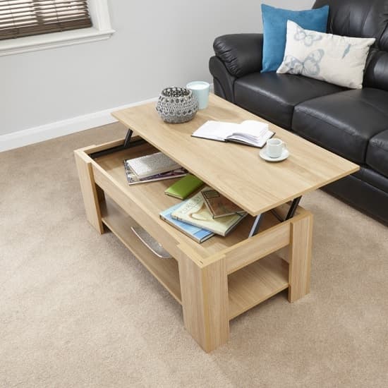 Liphook Coffee Table Rectangular In Oak With Lift Up Top_2