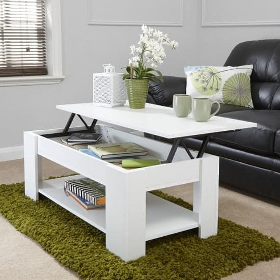 Liphook Coffee Table Rectangular In White With Lift Up Top_2