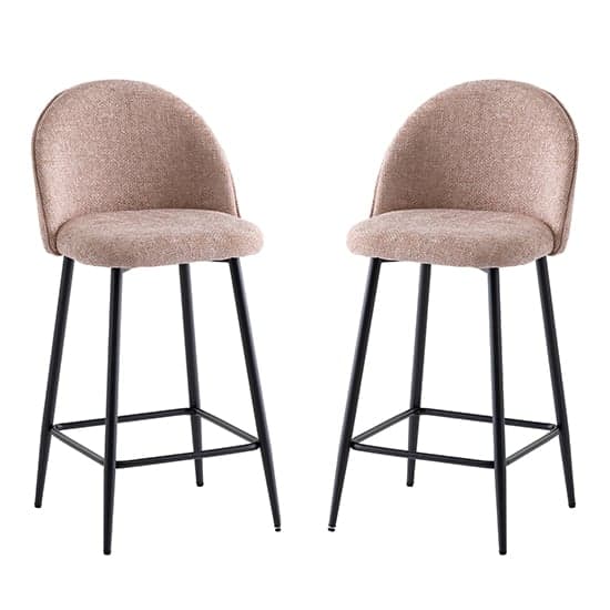 Rayya Flamingo Fabric Counter Bar Stools In Pair Furniture in Fashion