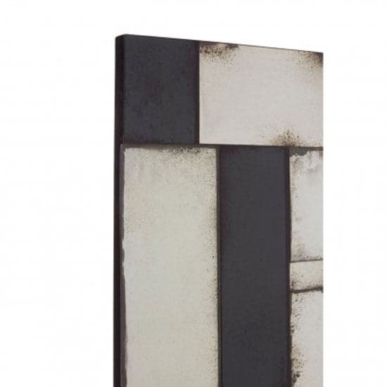 Raze Mosaic Asymmetric Wall Mirror In Antique Black Frame_2