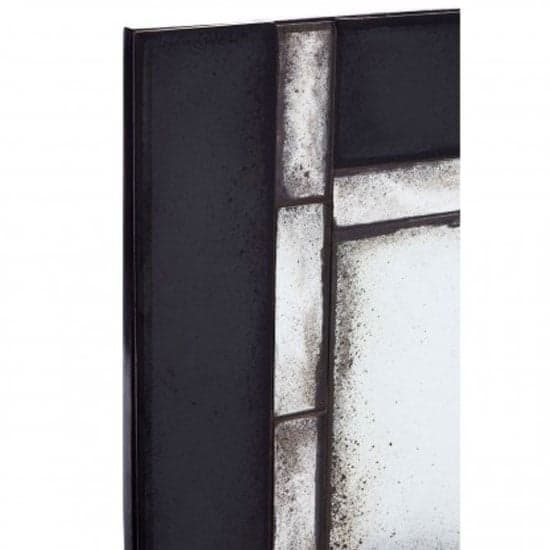 Raze Square Tiled Design Wall Mirror In Antique Black Frame_2
