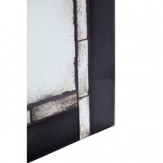 Raze Square Tiled Design Wall Mirror In Antique Black Frame_3