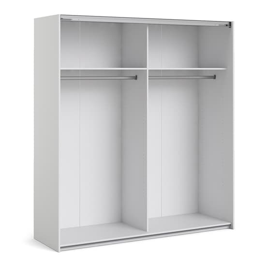 Reck Mirrored Sliding Doors Wardrobe In White With 2 Shelves_5