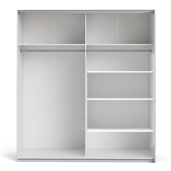 Reck Mirrored Sliding Doors Wardrobe In White With 5 Shelves_4