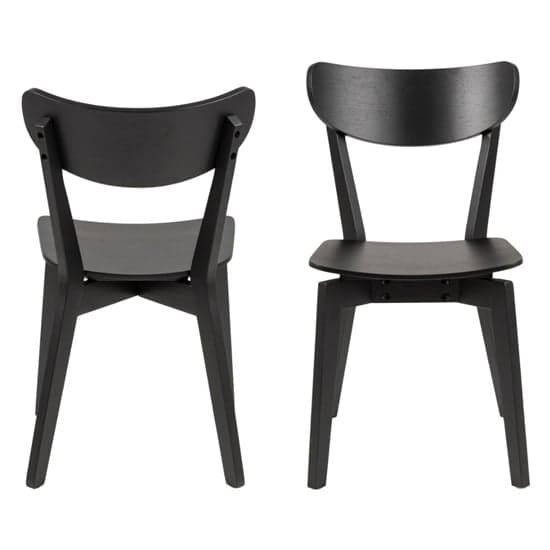 Redondo Black Wooden Dining Chairs In Pair_2