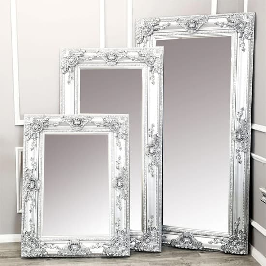Reeth Medium Ornate Design Bevelled Mirror In Silver_3
