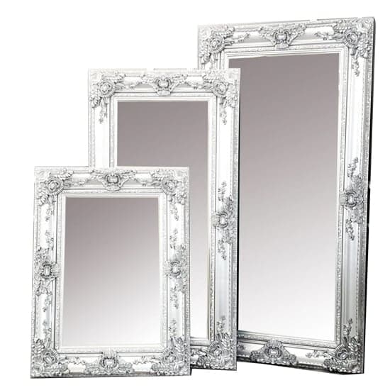 Reeth Medium Ornate Design Bevelled Mirror In Silver_4