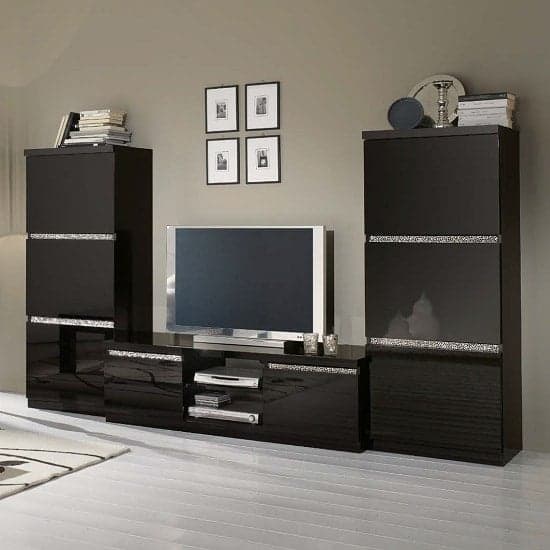 Regal Living Set 1 In Black With Gloss Lacquer Cromo Details_1