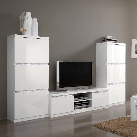 Regal Living Set 1 In White With Gloss Lacquer Cromo Details_1