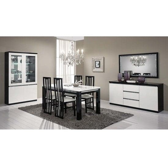 Regal Sideboard In Black White Gloss Lacquer Cromo Details_2