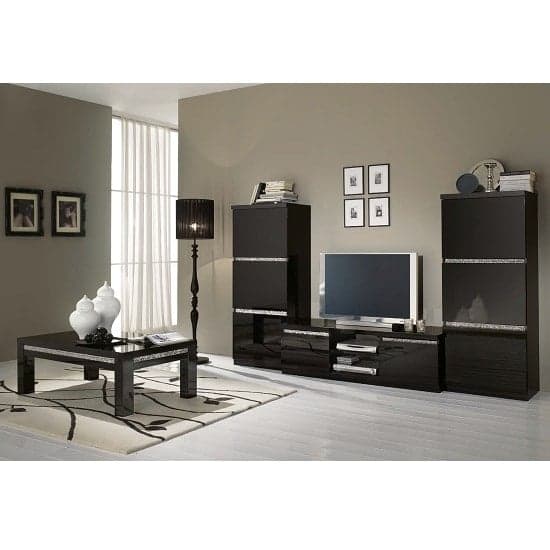 Regal Living Set 1 In Black With Gloss Lacquer Cromo Details_2