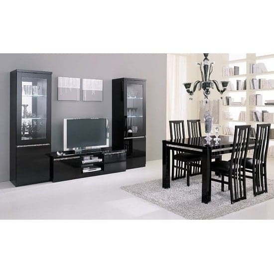 Regal Living Set In Black And Gloss Lacquer Cromo Details LED_2