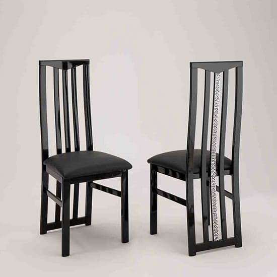 Regal Cromo Details Black Gloss Dining Table With 4 Chairs_3
