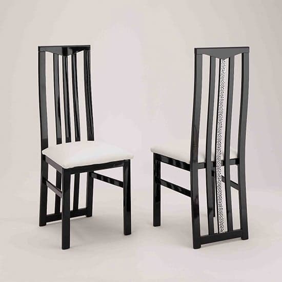 Regal Dining Chair In Black And White With Cromo Details_1