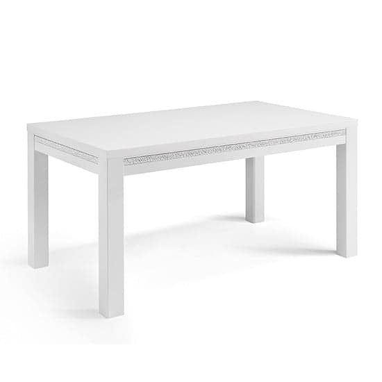 Regal Large Dining Table In Gloss White With Cromo Details_1