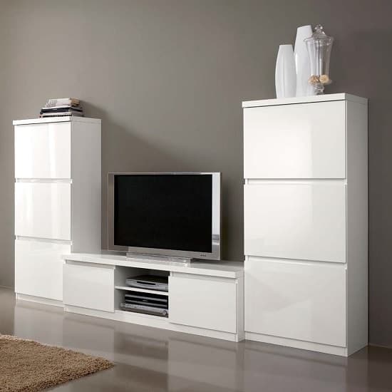 Regal Living Room Set 1 In White With High Gloss Lacquer Furniture in