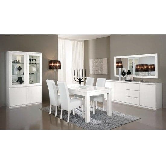 Regal Display Cabinet In White With High Gloss Lacquer And LED_2