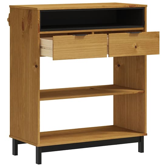 Reggio Solid Pine Wood Bar Table With 2 Drawers In Oak_3