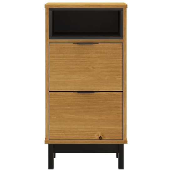 Reggio Solid Pine Wood Bedside Cabinet Tall 2 Drawers In Oak_4