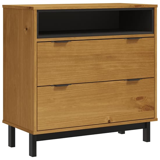 Reggio Solid Pine Wood Chest Of 2 Drawers In Oak_2