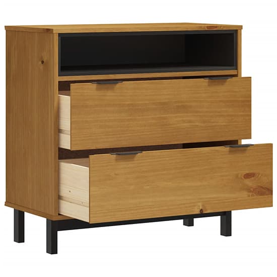 Reggio Solid Pine Wood Chest Of 2 Drawers In Oak_3
