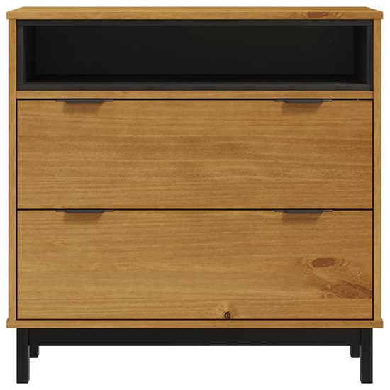 Reggio Solid Pine Wood Chest Of 2 Drawers In Oak_4