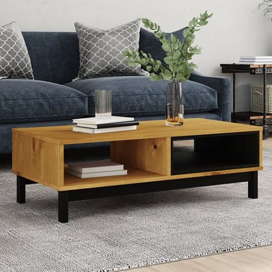 Reggio Solid Pine Wood Coffee Table With 2 Shelves In Oak_1