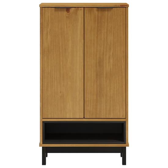 Reggio Solid Pine Wood Shoe Storage Cabinet 2 Doors In Oak_4