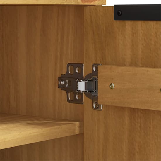 Reggio Solid Pine Wood Shoe Storage Cabinet 2 Doors In Oak_5